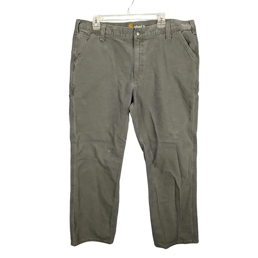 Carhartt Jeans Mens 40x30 Relaxed Fit Carpenter Pants Green Rugged Work Farm